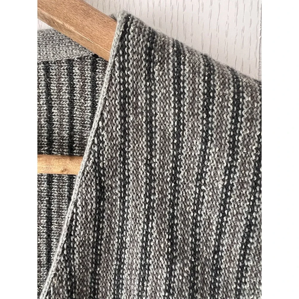 Vintage 90s Banana Republic Wool Knit Vest Men's Stripe Kurt Cobain Button Front